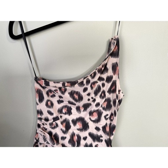 Kardashian Kollection Asymmetrical Leopard Dress S‎ leopard knee length #522 - Picture 3 of 12